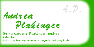 andrea plakinger business card